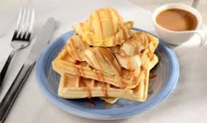 Banana caramel waffles