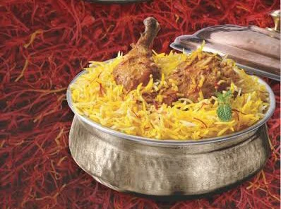 Zafrani chicken dum biriyani