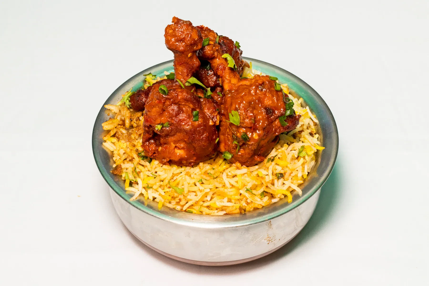 Chicken lollypop biryani