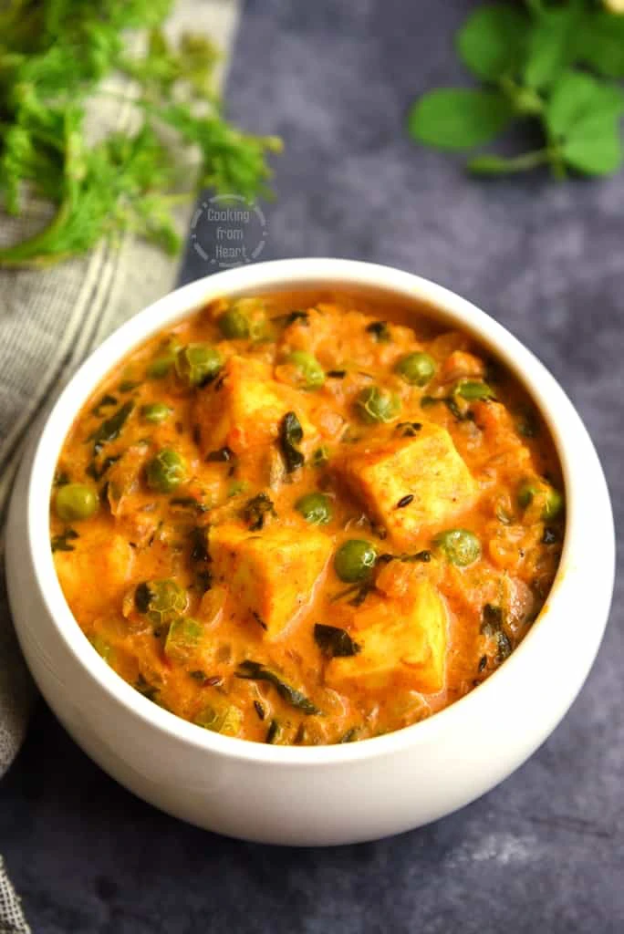 Methi chenna panner